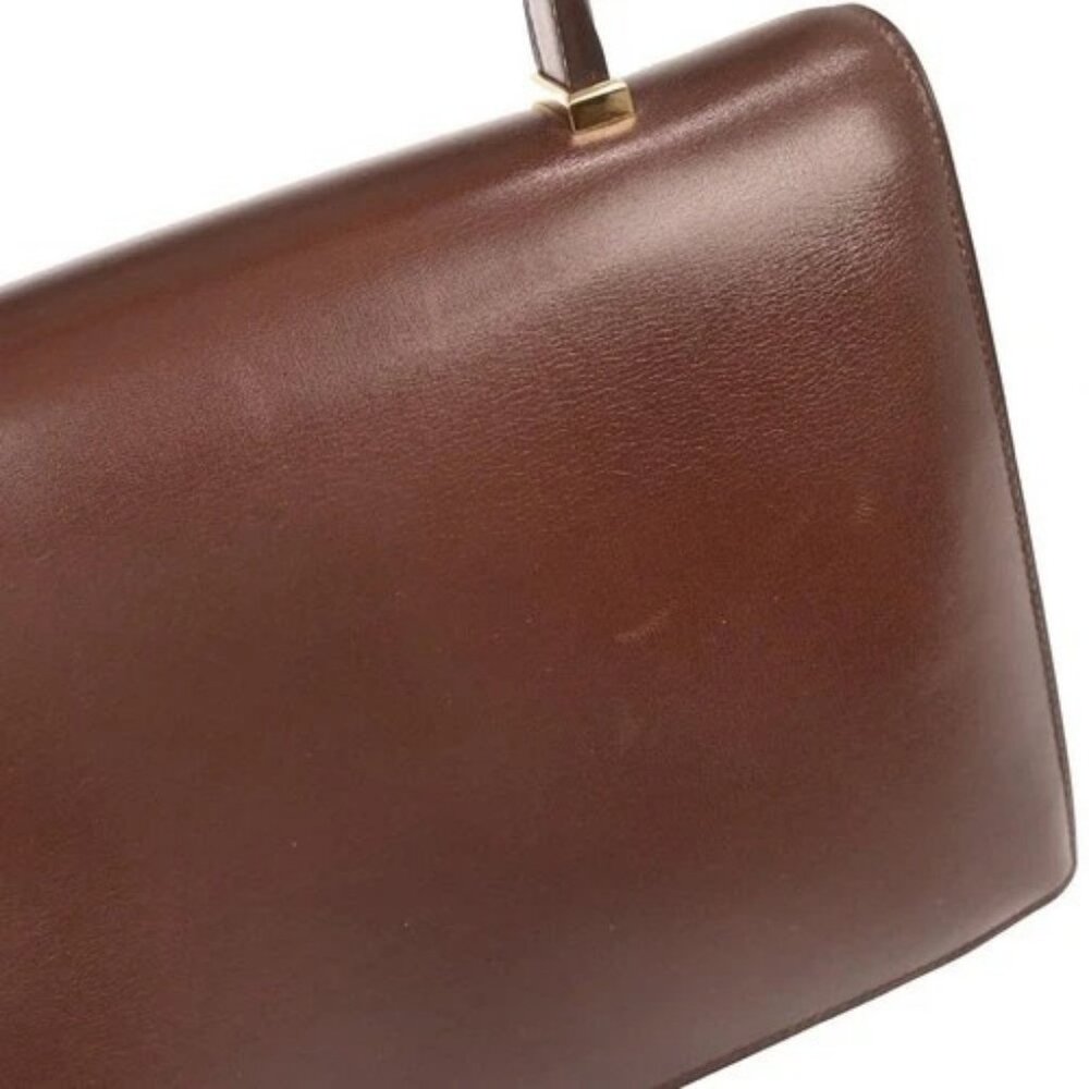 Hermes Marron Fonce Box Calf Piano Handbag - Picture 4 of 10